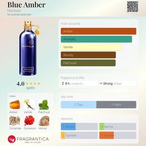 Montale Blue Amber Perfume for Women and Men- Blue